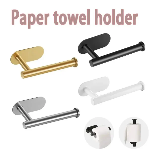 304 Stainless Steel Toilet Paper Holder, Self-adhesive, Non-perforated, Paper Towel Holder for Bathroom/RV/toilet Tissue Holder 1