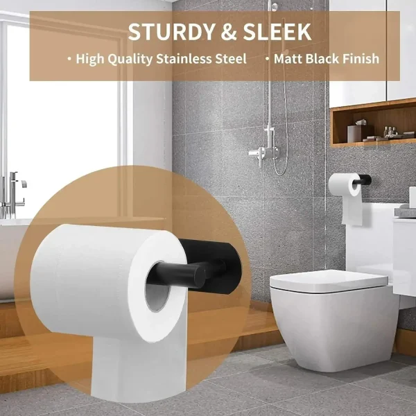 304 Stainless Steel Toilet Paper Holder, Self-adhesive, Non-perforated, Paper Towel Holder for Bathroom/RV/toilet Tissue Holder 2