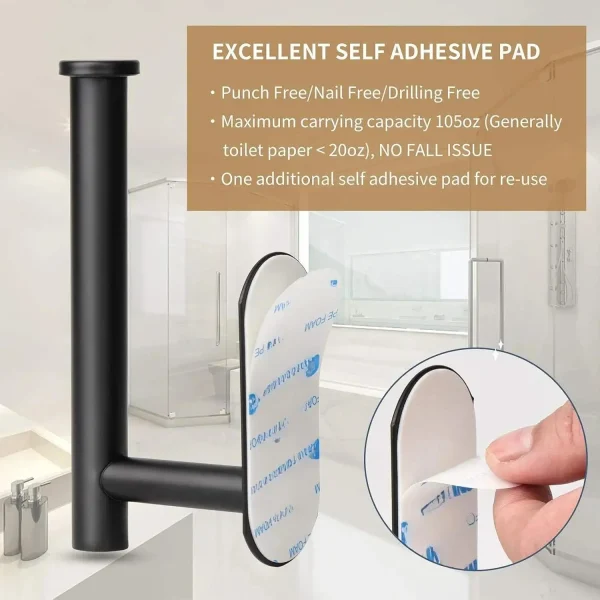 304 Stainless Steel Toilet Paper Holder, Self-adhesive, Non-perforated, Paper Towel Holder for Bathroom/RV/toilet Tissue Holder 4