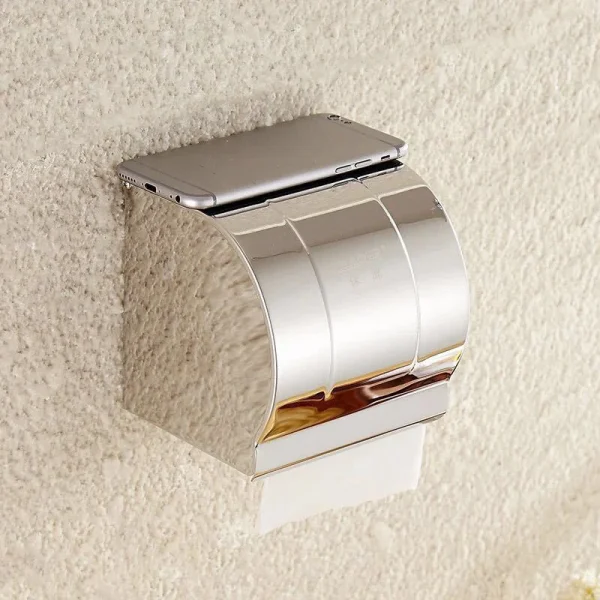 Stainless Steel Wall Toilet Paper Roll Holder Self Adhesive Holder Towel Rack 1