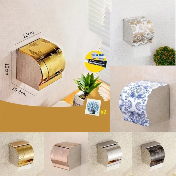 Stainless Steel Wall Toilet Paper Roll Holder Self Adhesive Holder Towel Rack 2