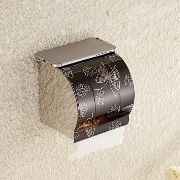 Stainless Steel Wall Toilet Paper Roll Holder Self Adhesive Holder Towel Rack 3