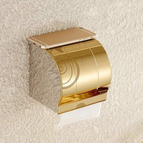 Stainless Steel Wall Toilet Paper Roll Holder Self Adhesive Holder Towel Rack 5