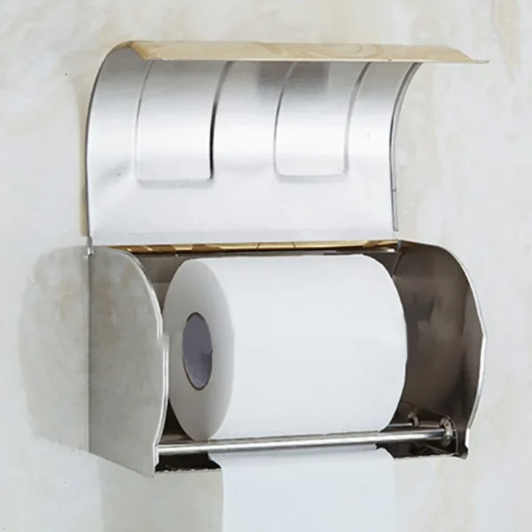 Stainless Steel Wall Toilet Paper Roll Holder Self Adhesive Holder Towel Rack 6