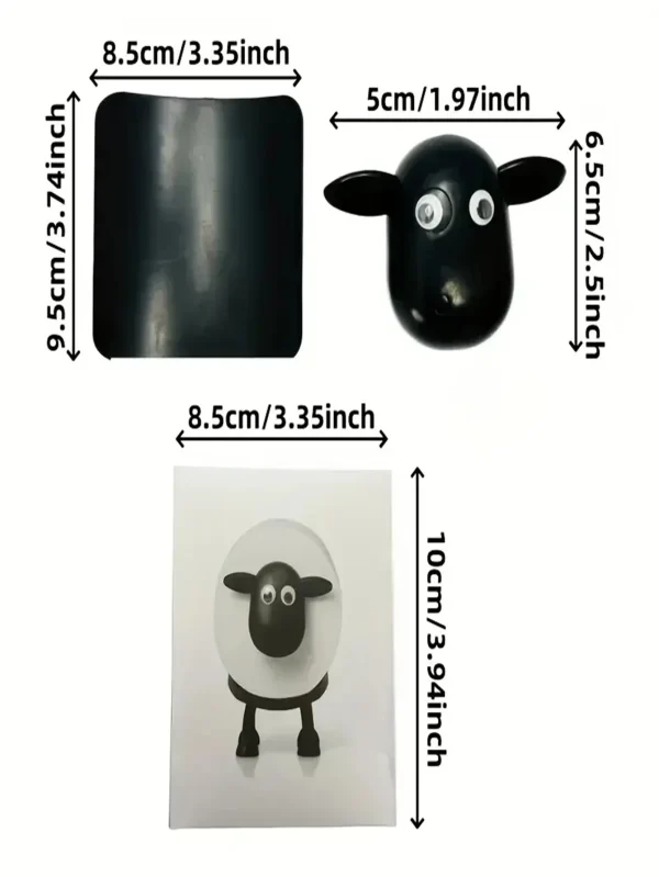 1 Cute Sheep Toilet Paper Holder, Creative Animal Bathroom Roll Paper Holder, Wall-Mounted Tissue Box, Farm Style Bathroom Decoration, Strong Paste, No Punching, Kidsren's Bathroom Fun Ornaments 6