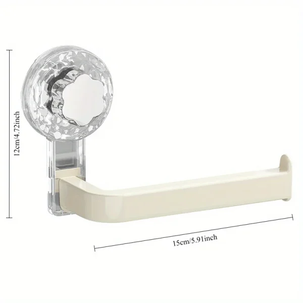 Wall-Mounted Toilet Paper Holder with Suction Cup - Self-Adhesive, No-Drill Installation,  Multipurpose Tissue Roll 3