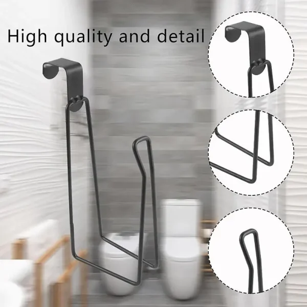 Toilet Paper Holder - Easy Install Wall Mount Bathroom Tissue Roll Hanger with Painted Finish Space Saving No-Drill Design 2