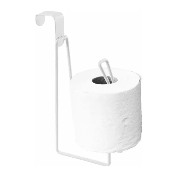 Toilet Paper Holder - Easy Install Wall Mount Bathroom Tissue Roll Hanger with Painted Finish Space Saving No-Drill Design 5