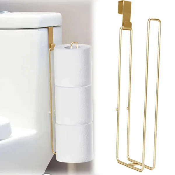 1PCS Iron Wall Mounted Bathroom Kitchen Organizer No Drill Paper Towel Holder Hanging Tissue Rack for Toilet Vanity Storage 1