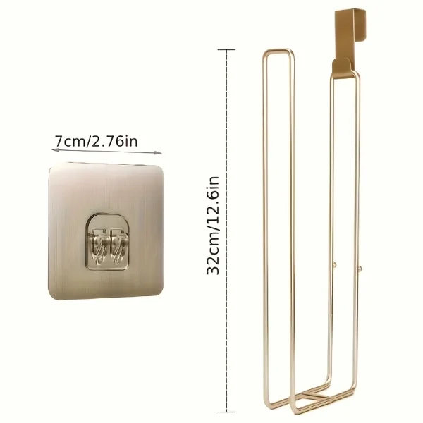 1PCS Iron Wall Mounted Bathroom Kitchen Organizer No Drill Paper Towel Holder Hanging Tissue Rack for Toilet Vanity Storage 2