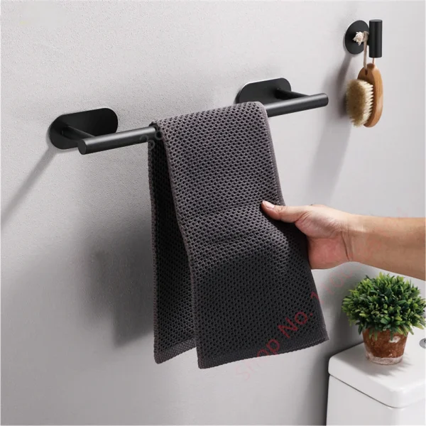 Wall Mount Toilet Towel Paper Holder Adhesive Black Silver Kitchen Roll Paper Stand Hanging Napkin Rack Bathroom Accessories WC 3