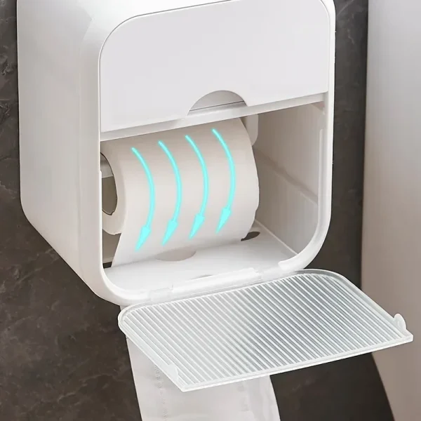 porte papier toilette Punch-free Toilet Paper Holder Box Waterproof Tissue Storage Box Bathroom Rack Wall Mounted Storage Holder 6