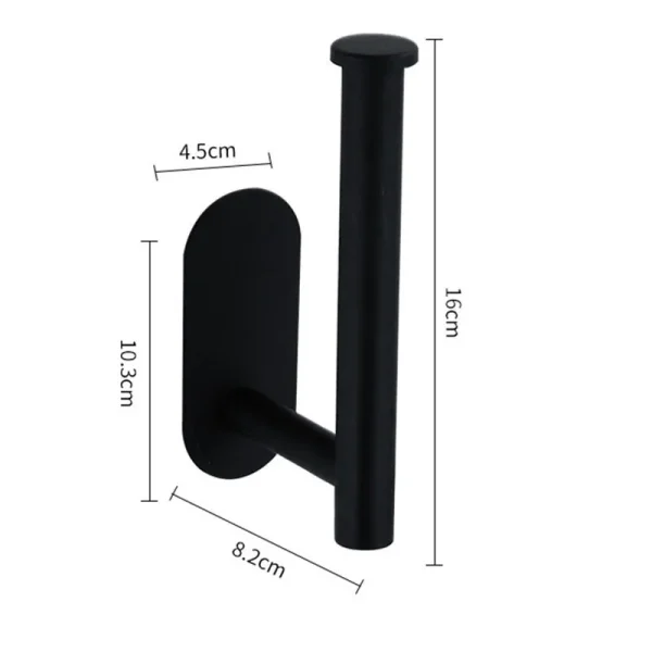 black Toilet Roll Paper Towel Toilet wall Holder Stainless Steel Organizers holder bathroom Self Adhesive Punch-Free Rack Tissue 3