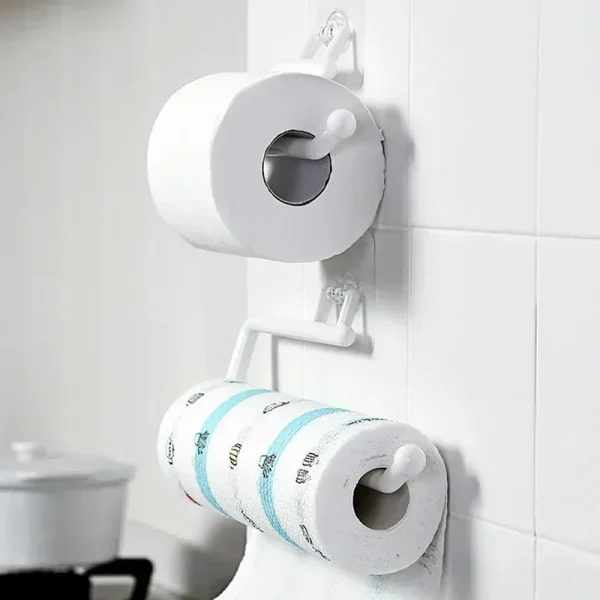 Adhesive Toilet Paper Holder Stainless Steel Wall Mount Kitchen Roll Towel Rack Napkin Dispenser Absorbent Stand Tissue Hanger 3