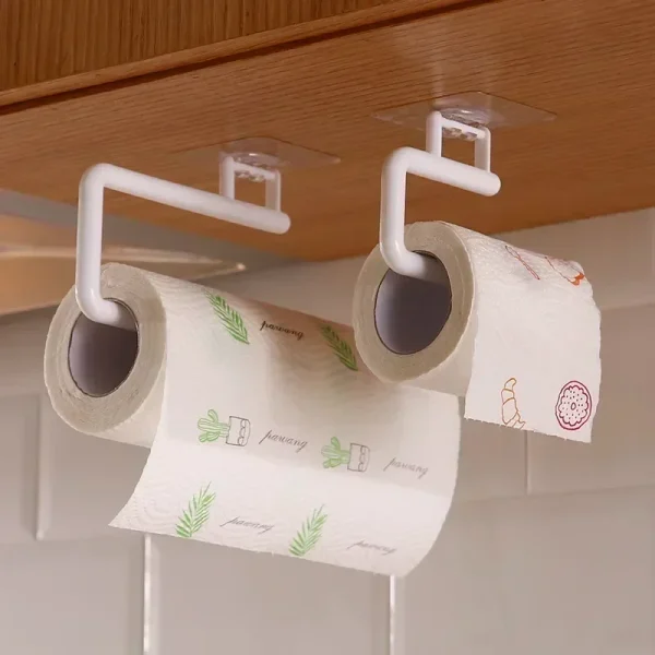 Adhesive Toilet Paper Holder Stainless Steel Wall Mount Kitchen Roll Towel Rack Napkin Dispenser Absorbent Stand Tissue Hanger 4