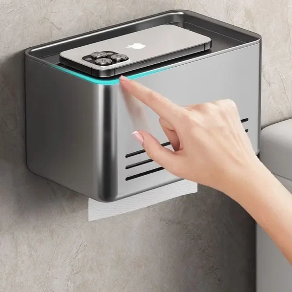 Bathroom Toilet Paper Box Punch-free Waterproof Wall-mounted Toilet Roll Holder Paper Towel Paper Box Toilet Paper Storage Rack 3