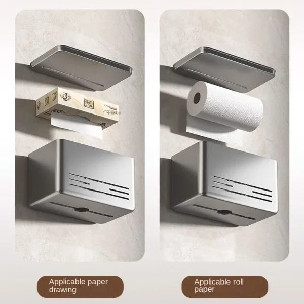 Bathroom Toilet Paper Box Punch-free Waterproof Wall-mounted Toilet Roll Holder Paper Towel Paper Box Toilet Paper Storage Rack 4