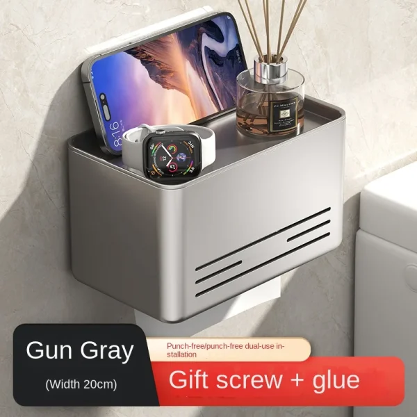 Bathroom Toilet Paper Box Punch-free Waterproof Wall-mounted Toilet Roll Holder Paper Towel Paper Box Toilet Paper Storage Rack 6