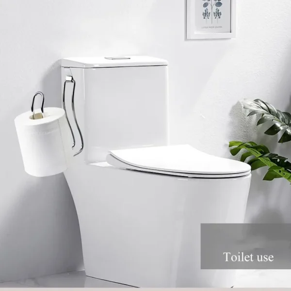 Wall Mount Toilet Paper Holder No Punching Tissue Towel Roll Dispenser Towel Rack Easy Hooks for Bathroom Kitchen 4