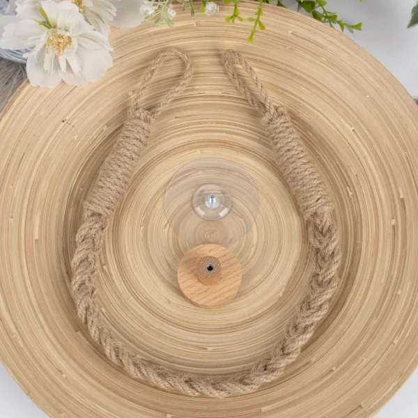 Nail-free Woven hemp rope Paper Towel Holders Rack Bathroom Towel Hook Toilet Paper Holder Towel Rack Beige Hemp Color 3