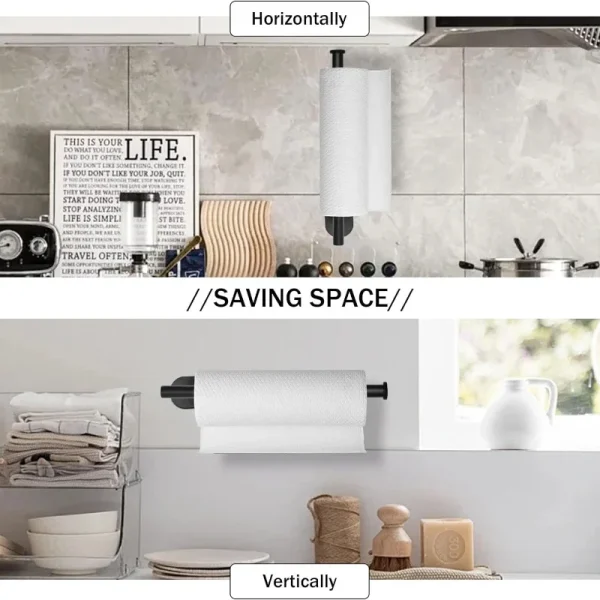 Adhesive Toilet Paper Holder Stainless Steel Wall Mount Kitchen Roll Towel Rack Napkin Dispenser Absorbent Stand Tissue Hanger 5
