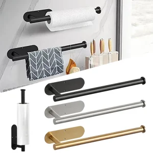 1-2 PCS Adhesive Toilet Roll Paper Holder Wall Mount Storage Stand Punch-Free Stainless Steel Storage Accessories Kitchen Hook 1