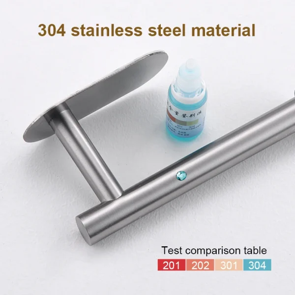 1-2 PCS Adhesive Toilet Roll Paper Holder Wall Mount Storage Stand Punch-Free Stainless Steel Storage Accessories Kitchen Hook 2