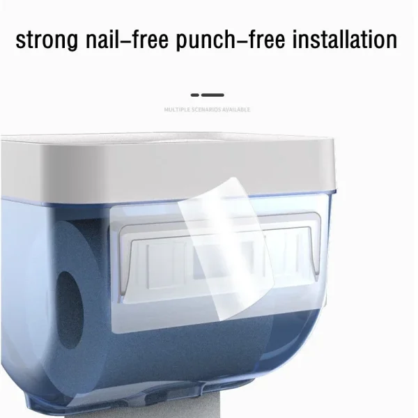 Punch-free Toilet Paper Holder Box Waterproof Storage Toilet Paper Storage Rack Paper Towel Kitchen Bathroom Storage Box 4