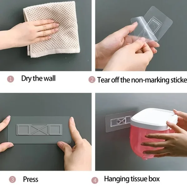 Punch-free Toilet Paper Holder Box Waterproof Storage Toilet Paper Storage Rack Paper Towel Kitchen Bathroom Storage Box 5