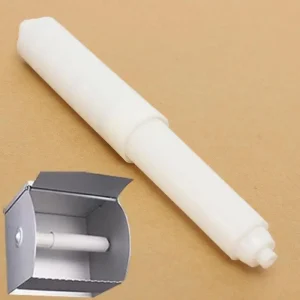 1pc White Plastic Toilet Roll Holder Replacement Toilet Roll Holder Roller Insert Spindle Spring Flexible Toilet Paper Holder 1