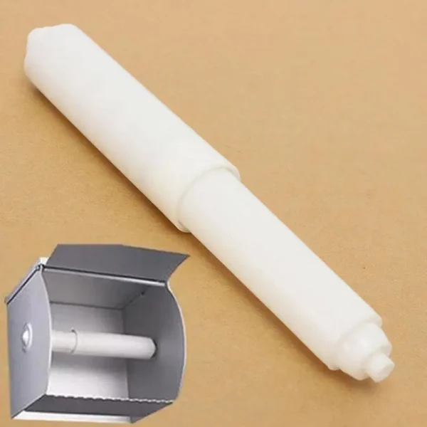 1pc White Plastic Toilet Roll Holder Replacement Toilet Roll Holder Roller Insert Spindle Spring Flexible Toilet Paper Holder 1