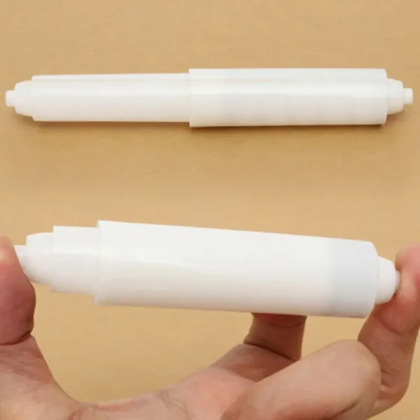1pc White Plastic Toilet Roll Holder Replacement Toilet Roll Holder Roller Insert Spindle Spring Flexible Toilet Paper Holder 3