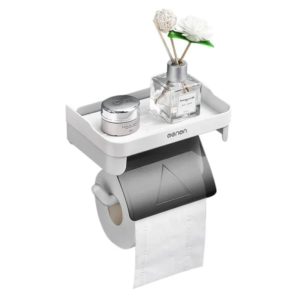 Wall Mount Toilet Paper Holder Bathroom Tissue Accessories Rack Holders Self Adhesive Punch Free Kitchen Roll Paper Accessory 6