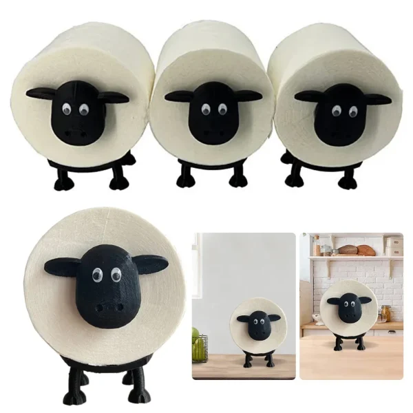 Sheep Toilet Paper Holder Resin Lovely Sheep Tissue Box Stackable for Home Bathroom Vanity Night Stands 1