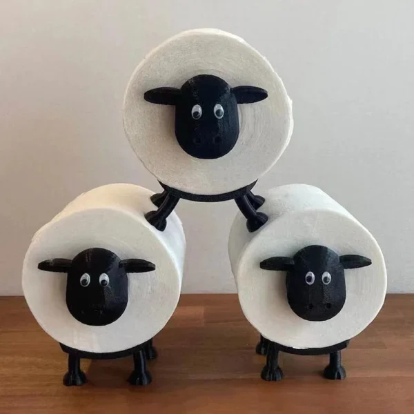 Sheep Toilet Paper Holder Resin Lovely Sheep Tissue Box Stackable for Home Bathroom Vanity Night Stands 4
