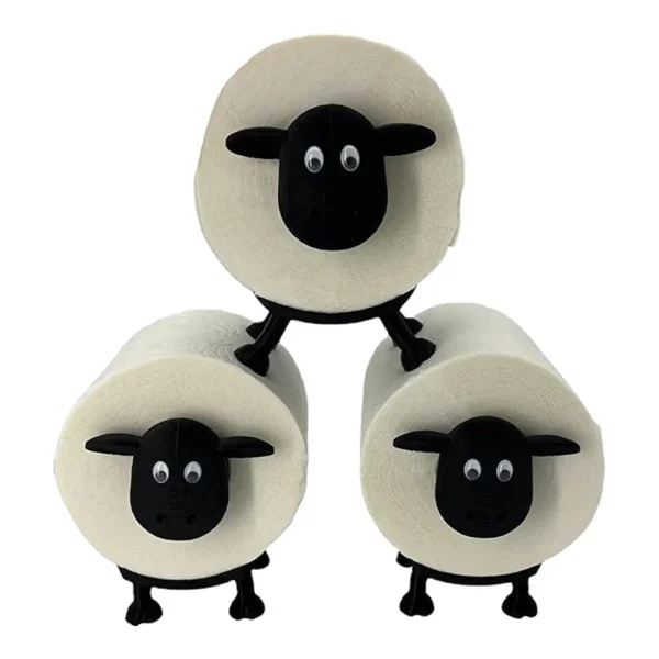 Sheep Toilet Paper Holder Resin Lovely Sheep Tissue Box Stackable for Home Bathroom Vanity Night Stands 5