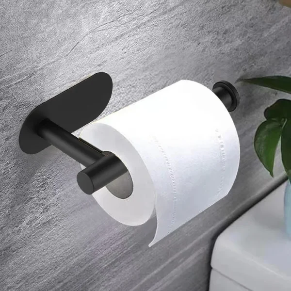 Adhesive Toilet Paper Holder Stainless Steel Tissue Hanger Waterproof Toilet Paper Stand Bathroom Accessories Paper Towels Hold 1