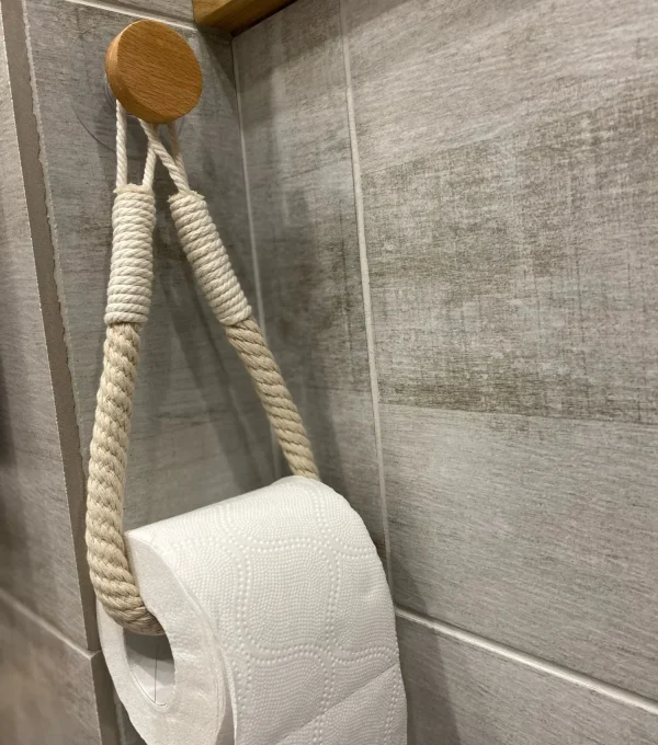 Kitchen Wooden Hook Toilet Paper Roll Holder Nail Free Wall-mounted Retro Towel Rack for Home Paper Towel Stand Bathroom Decor 1