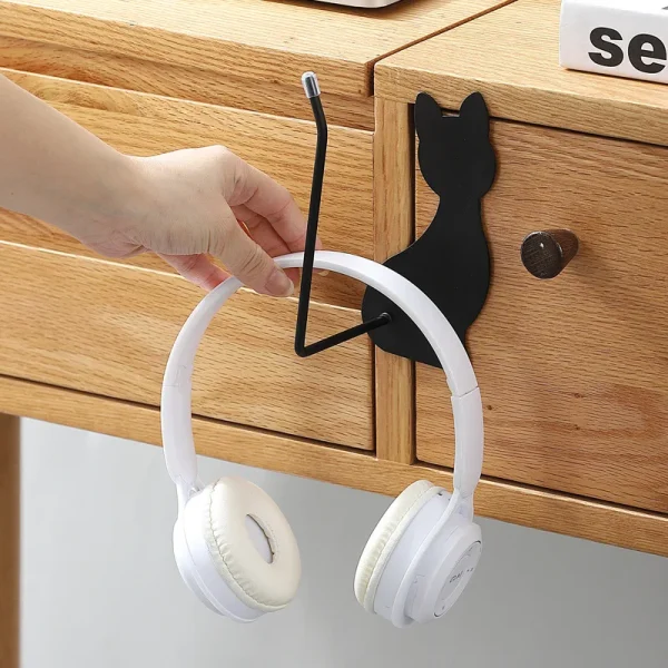 Cute cat shaped non perforated kitchen tissue holder cloth holder roll paper cling film wall mounted multi-purpose storage rack 4