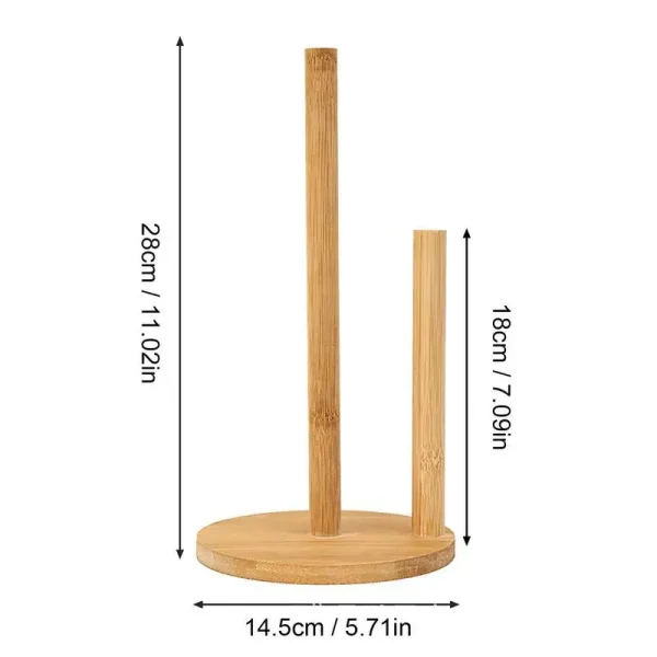 Wood Paper Towel Holder Kitchen Roll Paper Towel Holder Bathroom Tissue Vertical Stand Anti-Skid Base Paper Towel Storage Holder 6
