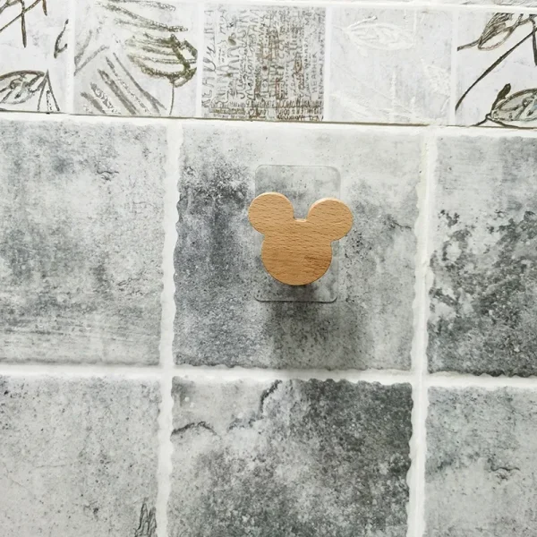 Vintage Towel Hanger Rope Bathroom accessories Home Hotel Decoration Supplies Mickey,moon,star Wooden Hook Toilet paper holder 3