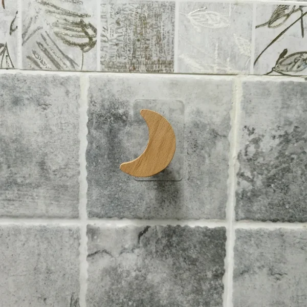 Vintage Towel Hanger Rope Bathroom accessories Home Hotel Decoration Supplies Mickey,moon,star Wooden Hook Toilet paper holder 5