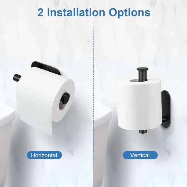 Adhesive Toilet Paper Holder, No Drilling Stainless Steel Toilet Roll Holder, Stick on Wall Storage Rack for Bathroom Kitchen RV 3