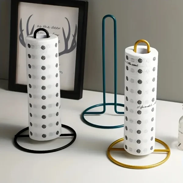 Stainless steel paper towel holder, durable and versatile wrap paper storage rack for kitchen, bathroom and living room 3
