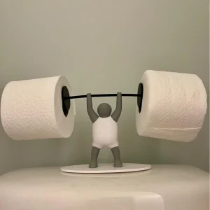 Funny Weightlifting Toilet Paper Holder - Fitness Themed Bathroom Roll Dispenser, Multifunctional Storage Rack bathroom decor 1