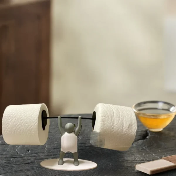 Funny Weightlifting Toilet Paper Holder - Fitness Themed Bathroom Roll Dispenser, Multifunctional Storage Rack bathroom decor 4