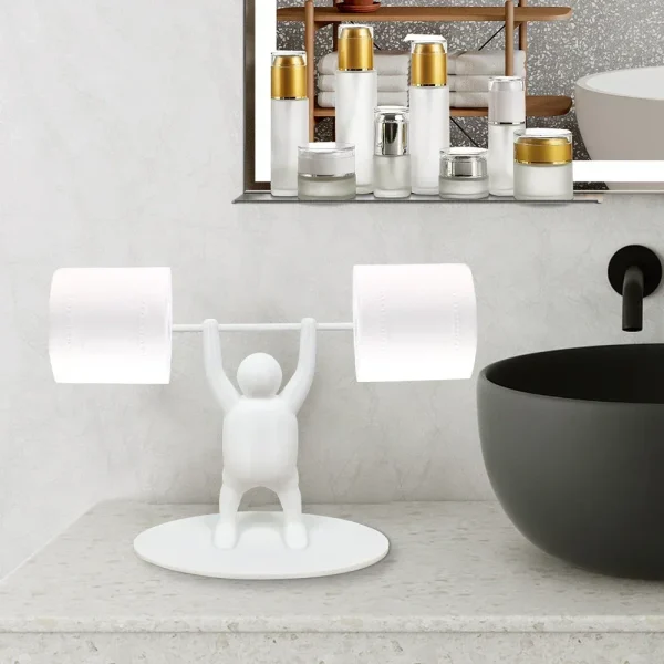 Funny Weightlifting Toilet Paper Holder - Fitness Themed Bathroom Roll Dispenser, Multifunctional Storage Rack bathroom decor 5