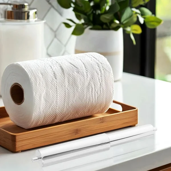2 Pcs Toilet Paper Holder Accessories Stainless Steel Roller Replacement Simple Tissue Rod Plastic Retractable Shafts Durable 5