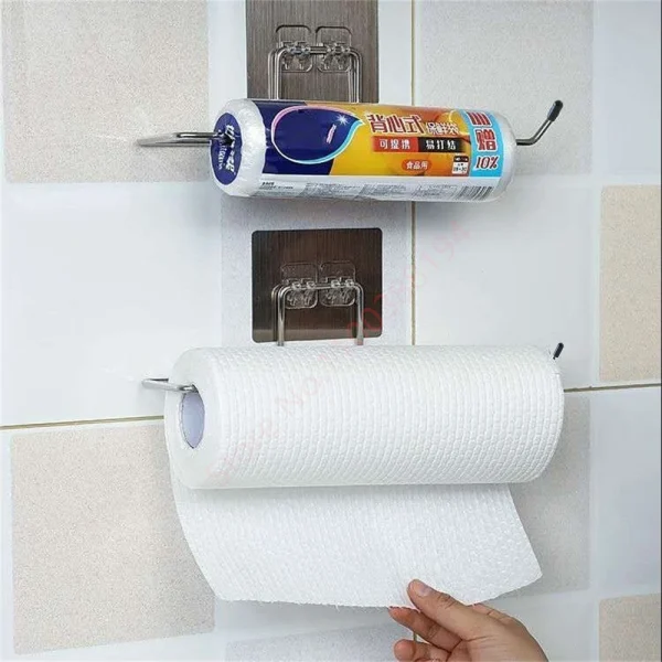 Self Adhesive Toilet Paper Holder For Kitchen Bathroom Towel Napkin Stand Organizer Storage Rack Stainless WC Hanger Accessories 3
