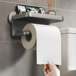 Hot Toilet Paper Holder Stand Wall-Mounted Toilet Paper Dispenser Kitchen Bathroom Storage Rack For Tissue Box Shelf Phone Holde 1